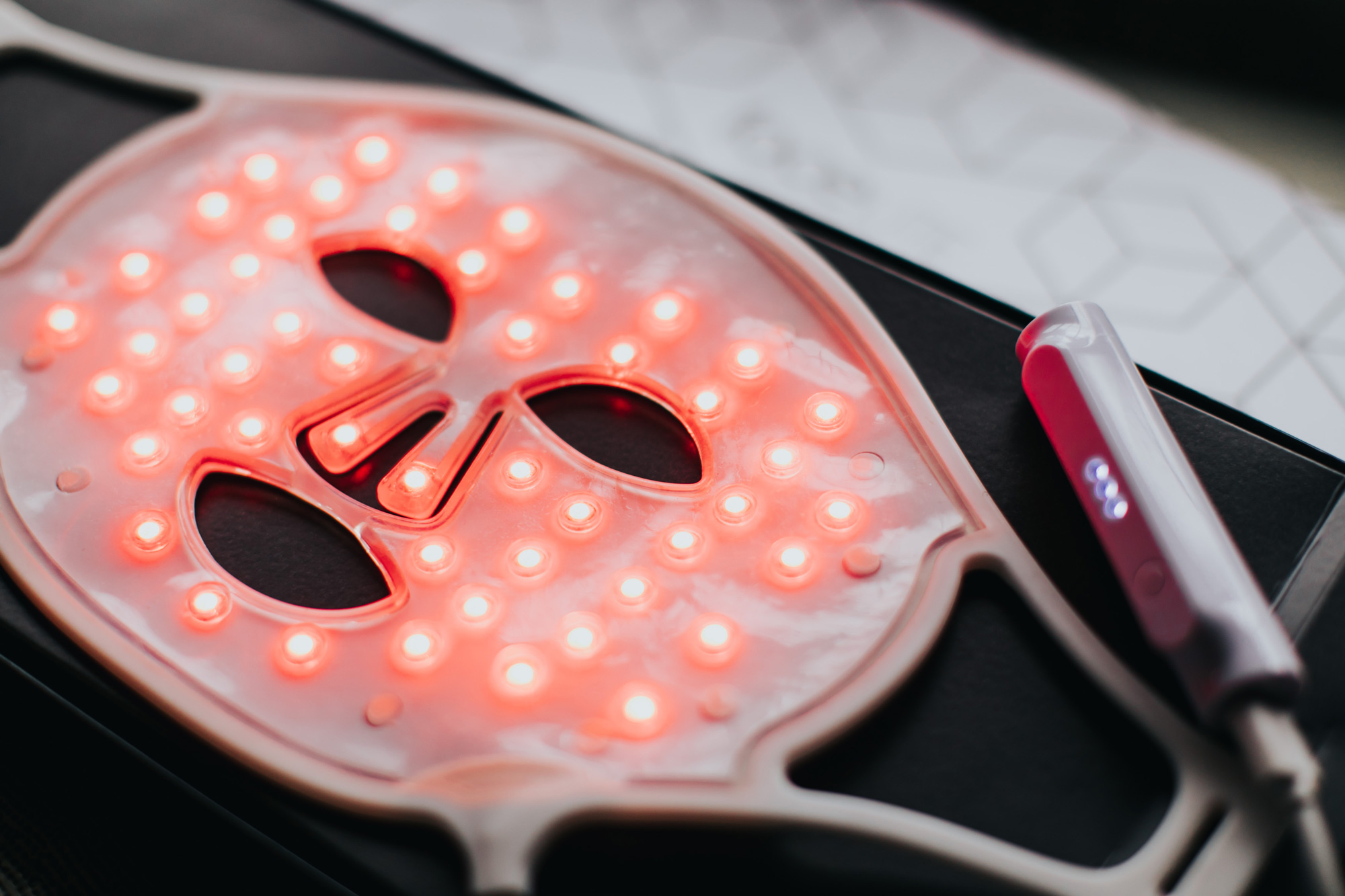 FaceLite LED Mask with light on