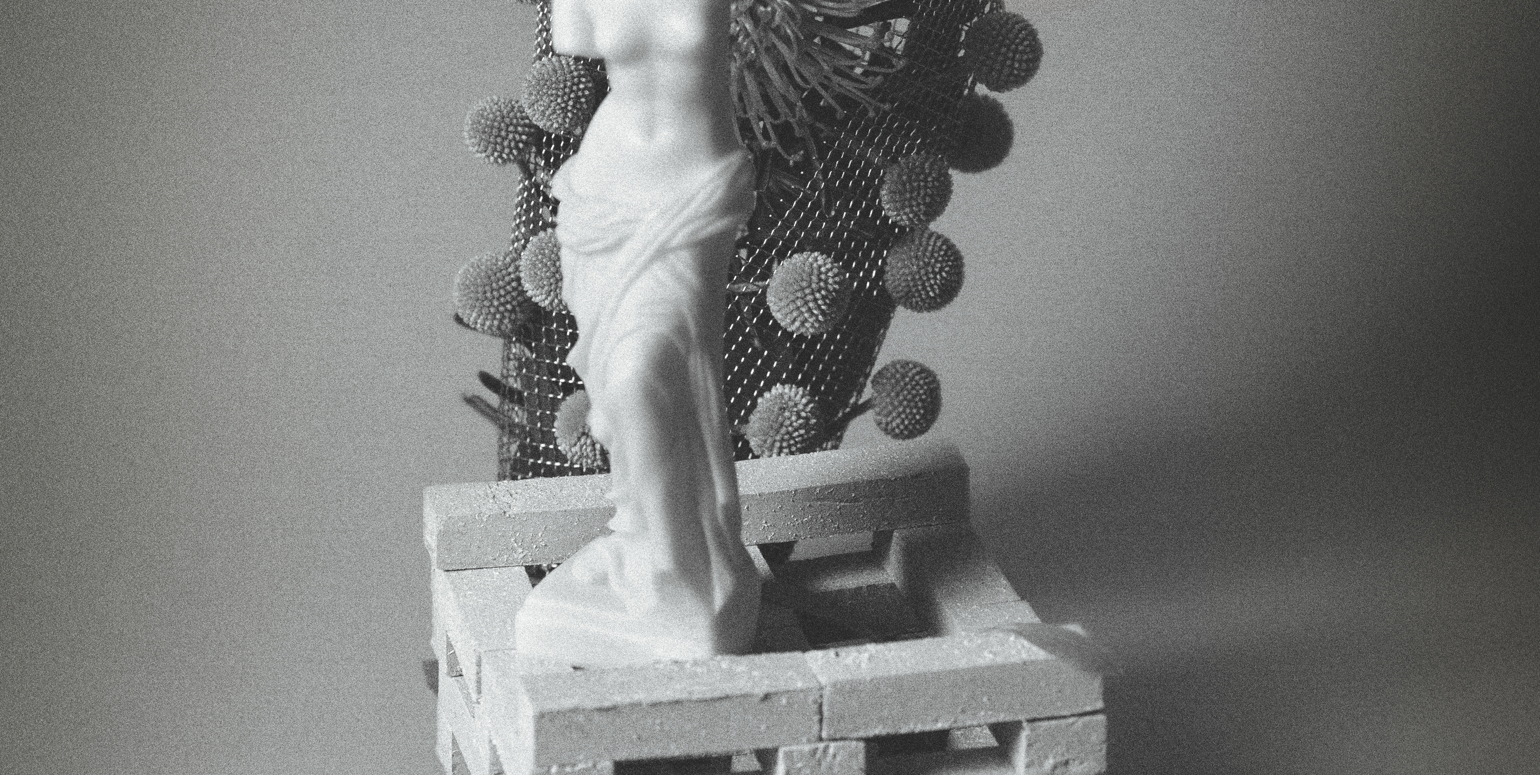 Bottom half of marble statue