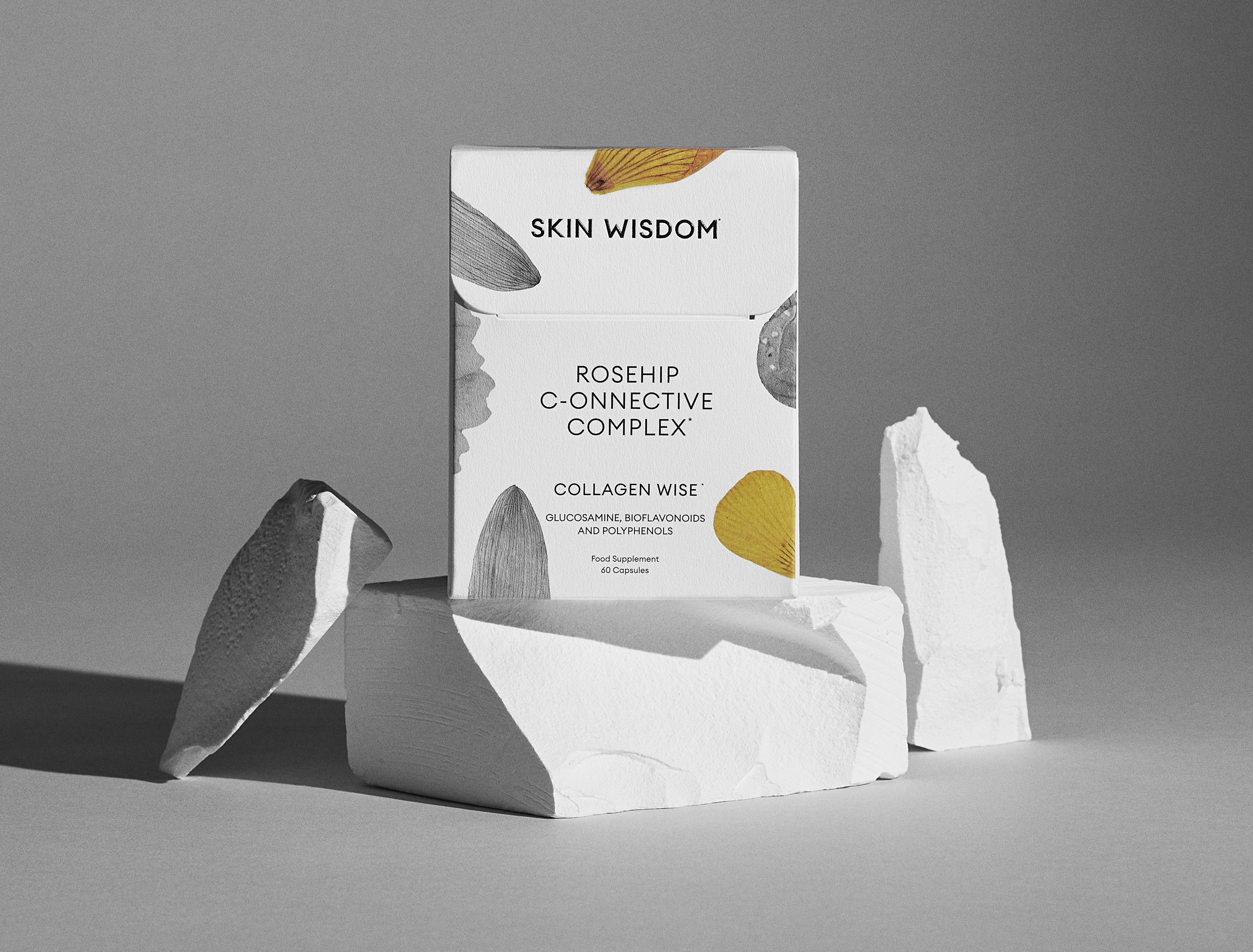 SKIN WISDOM® ROSEHIP C-CONNECTIVE COMPLEX supplement with collagen support and antioxidants to support skin health